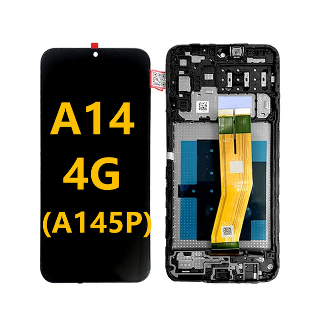 A14 4G LCD With Frame For Samsung A145P Mobile Phone Touch Pantalla Galaxy A145R Service Pack LCDS Screen Display